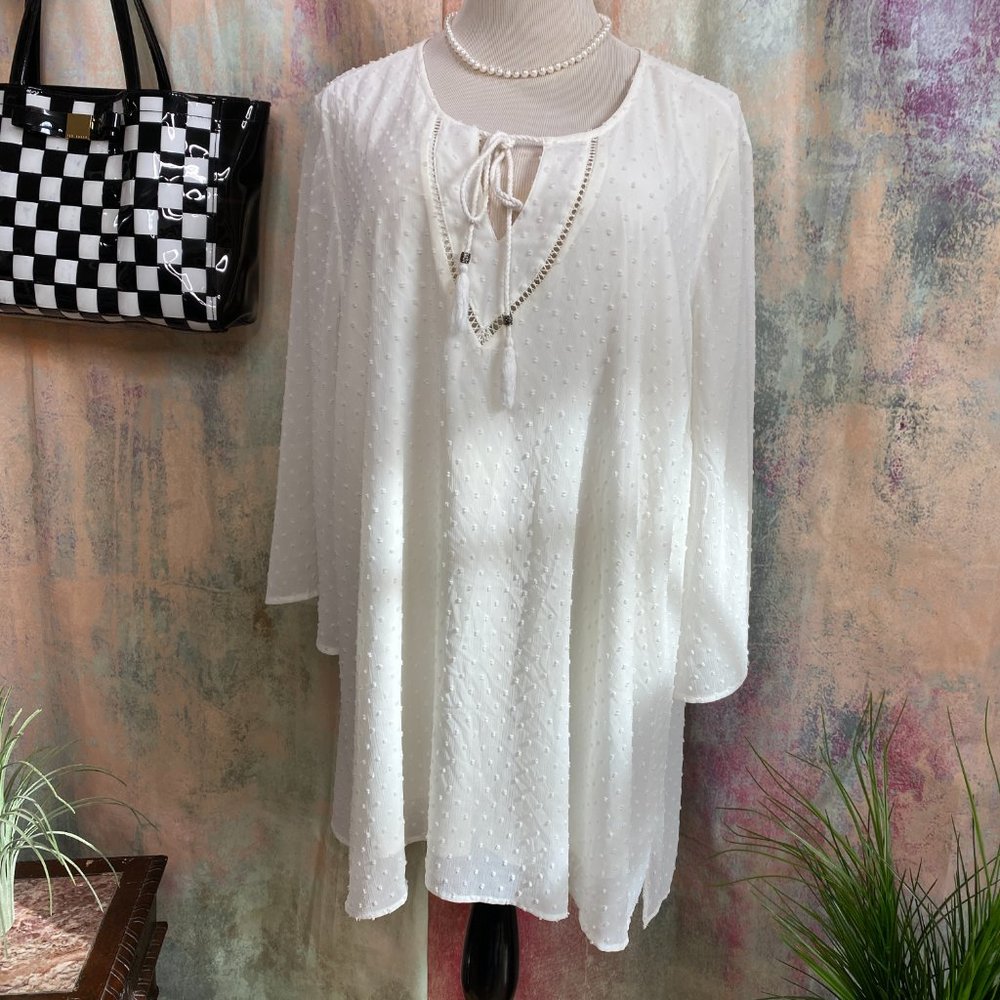 📌Daniel Rainn Chiffon Blouse with Tassel Tie